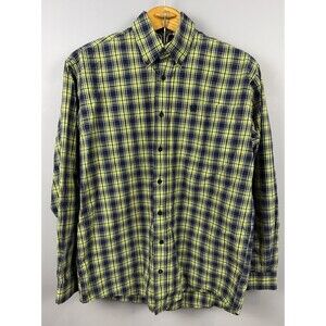 Cinch Small Long Sleeve Button Down Blue/Yellow Plaid Shirt